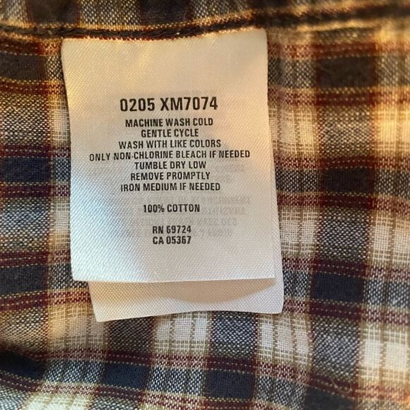 Columbia Men's Button Down Shirt Size  XXL flannel Brown Plaid Long Sleeve - Picture 5 of 5